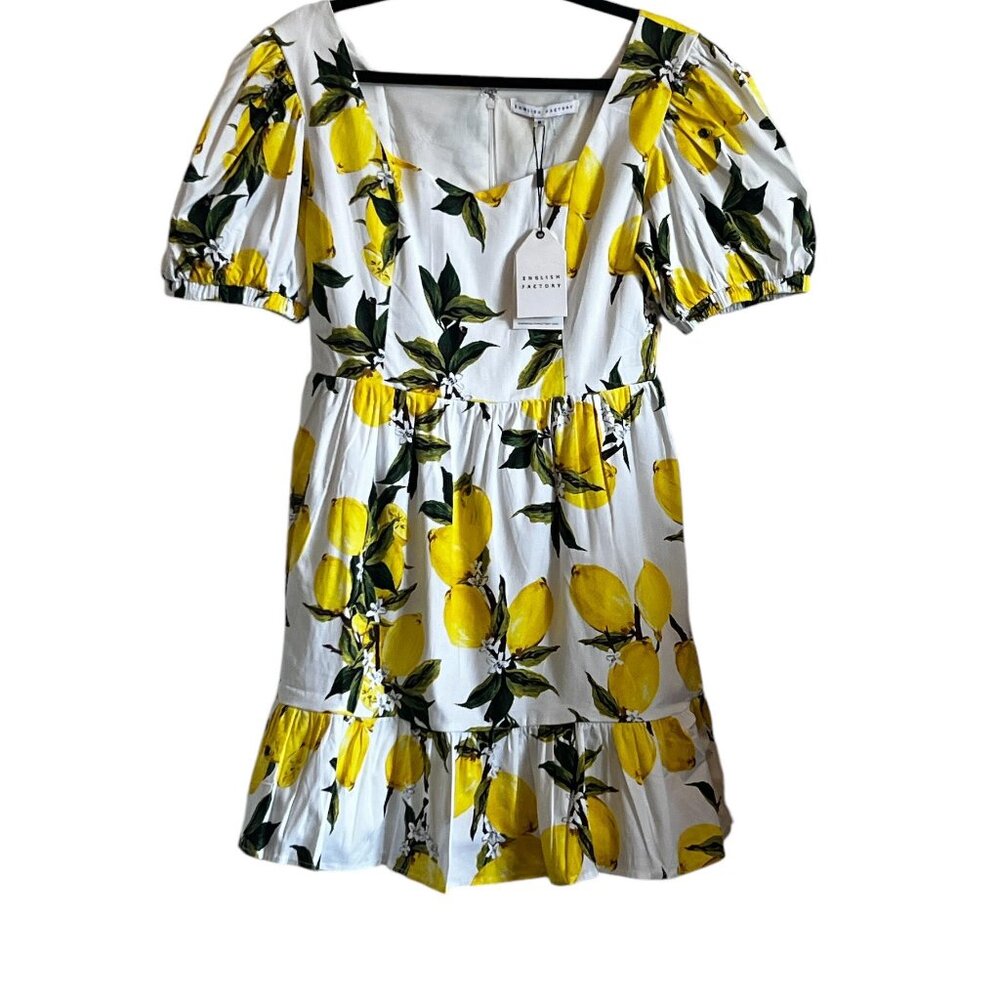 English Factory Lemon Print Midi Dress